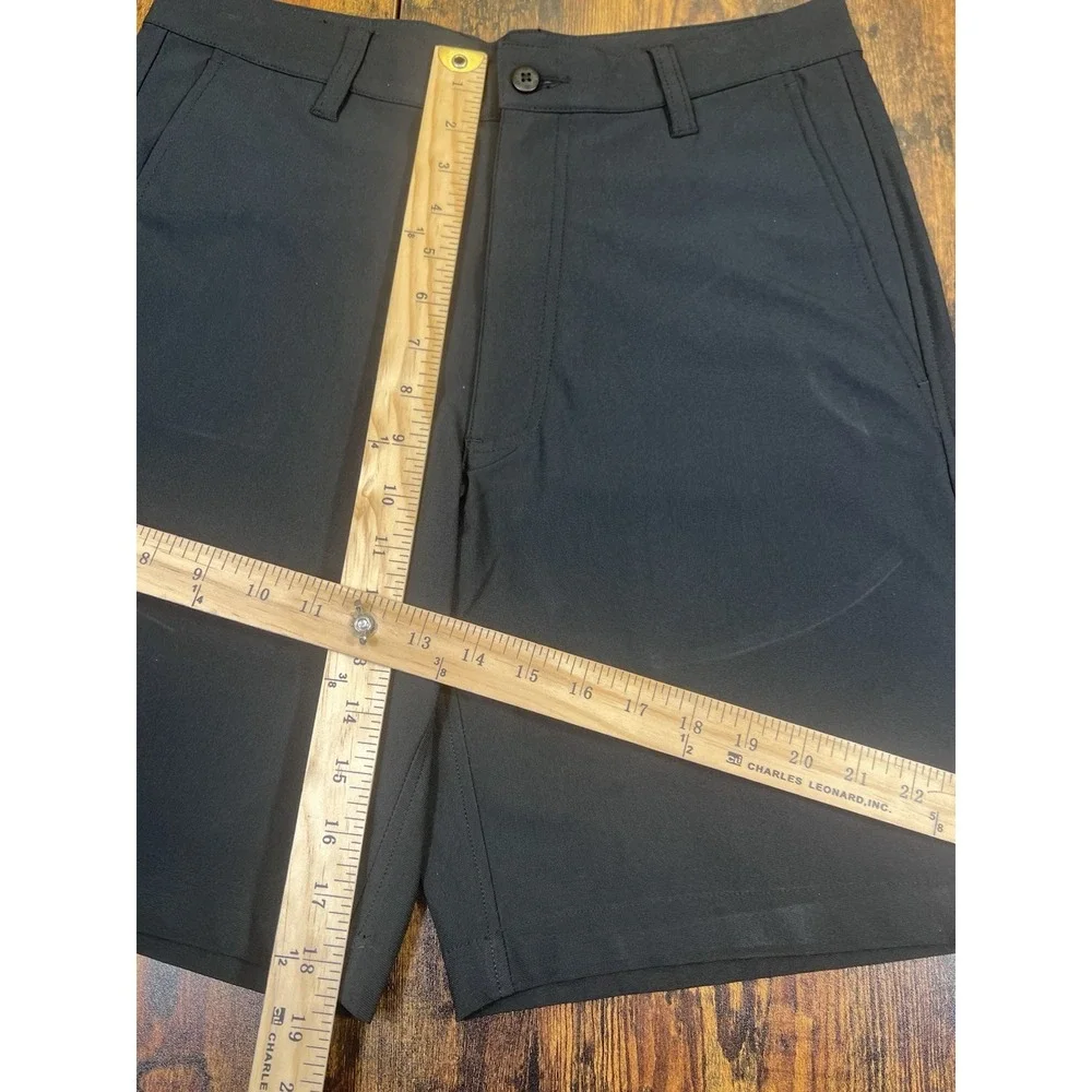 FootJoy FJ Men's Golf Shorts Black Size 30 Performance Flat Front 9